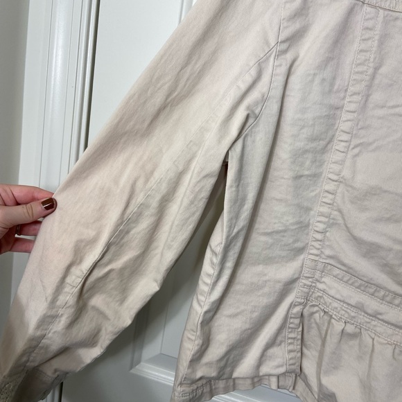 Dress Barn women’s light tan full button front collared pocket khaki‎ jacket L - Picture 9 of 10